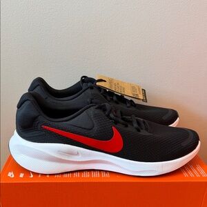 Nike Revolution 7 Black University Red FB2207-003 Men’s Size 9.5
